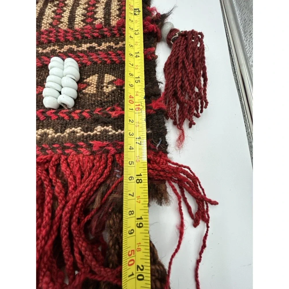 Vintage‎ Wool Salt Bag Tapestry Tassels Camel Saddlebag Single Tribal Wall Hang